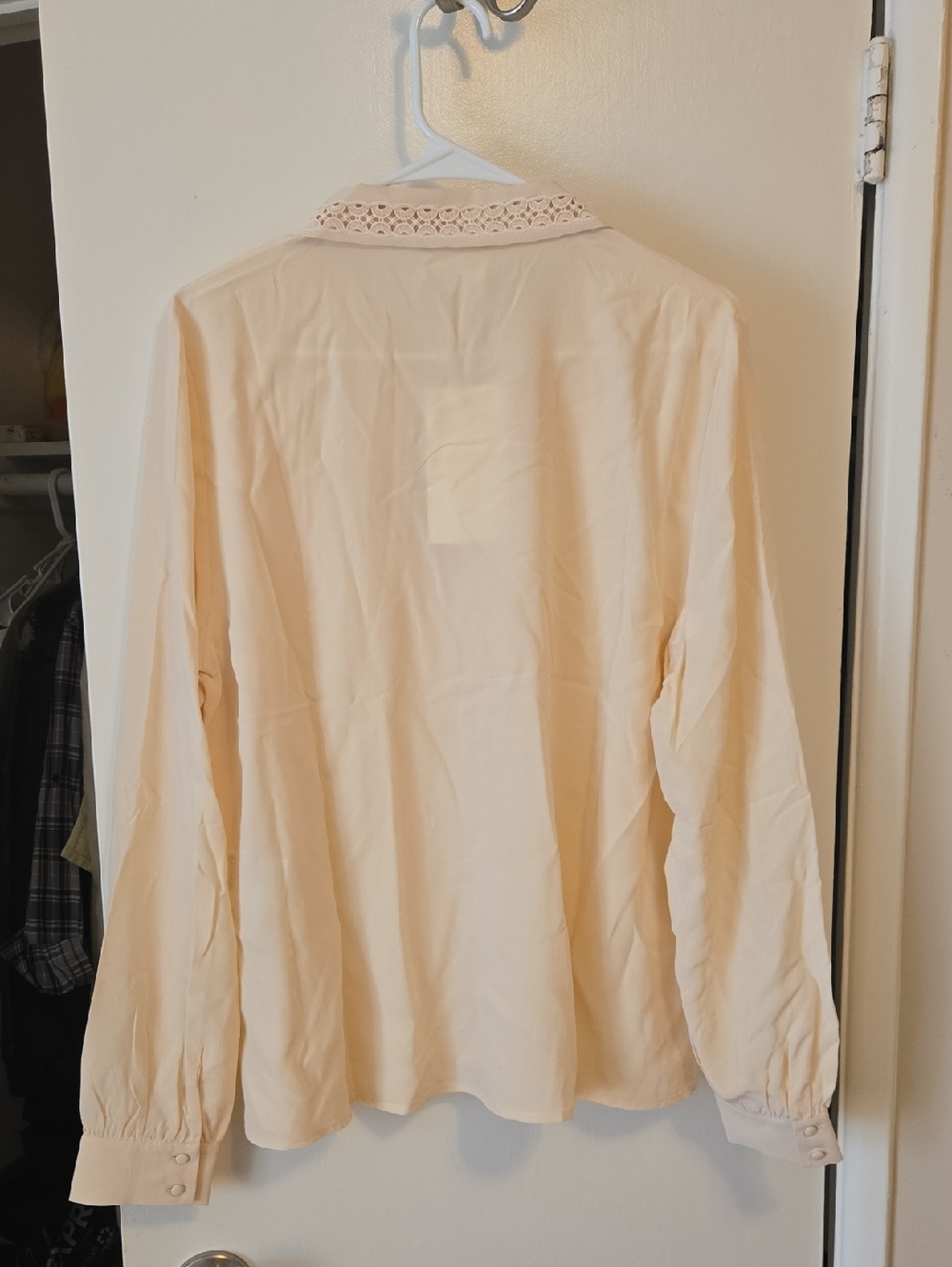 Sezane Vito Rosey Beige 100% Silk Shirt - Picture 11 of 13